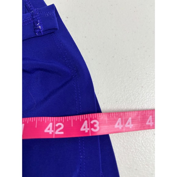 LAUREN Ralph Lauren CANNES BLUE Ruched Side Sleeveless Dress 14 Bodycon Cocktail - Picture 7 of 8